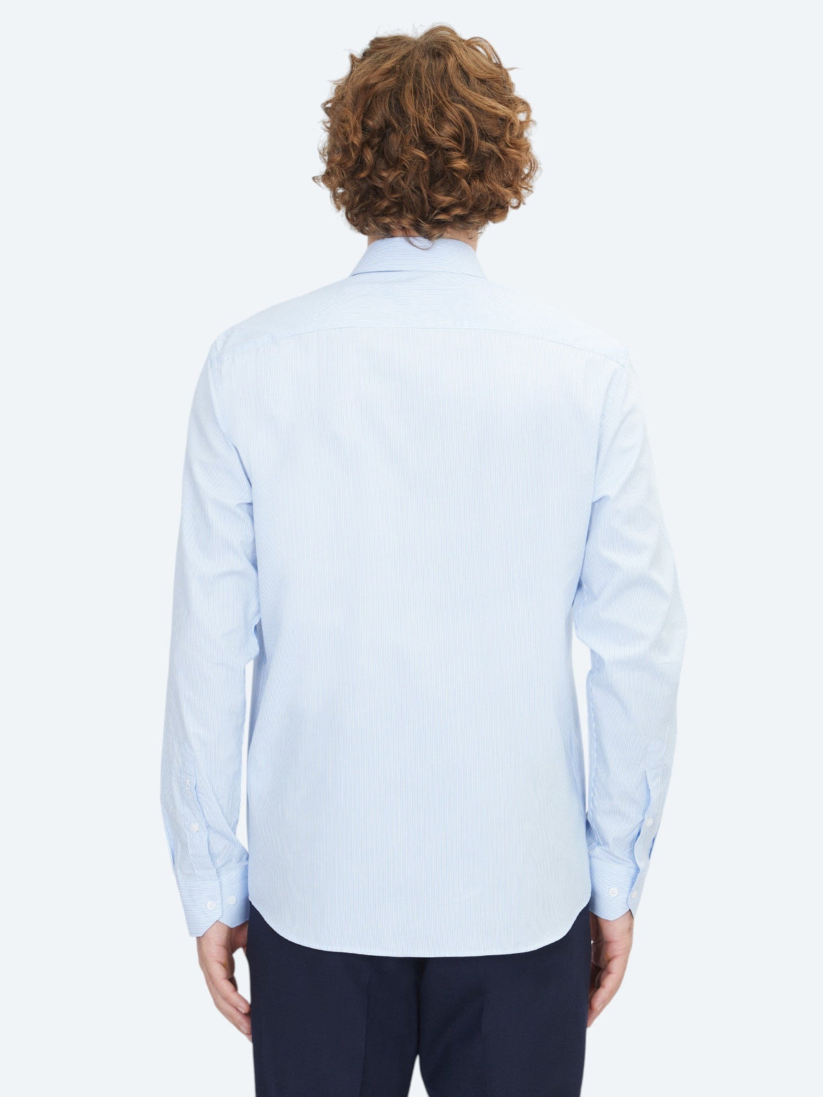 Blaues Regular Fit Weben Klassisches 100% Baumwollhemd