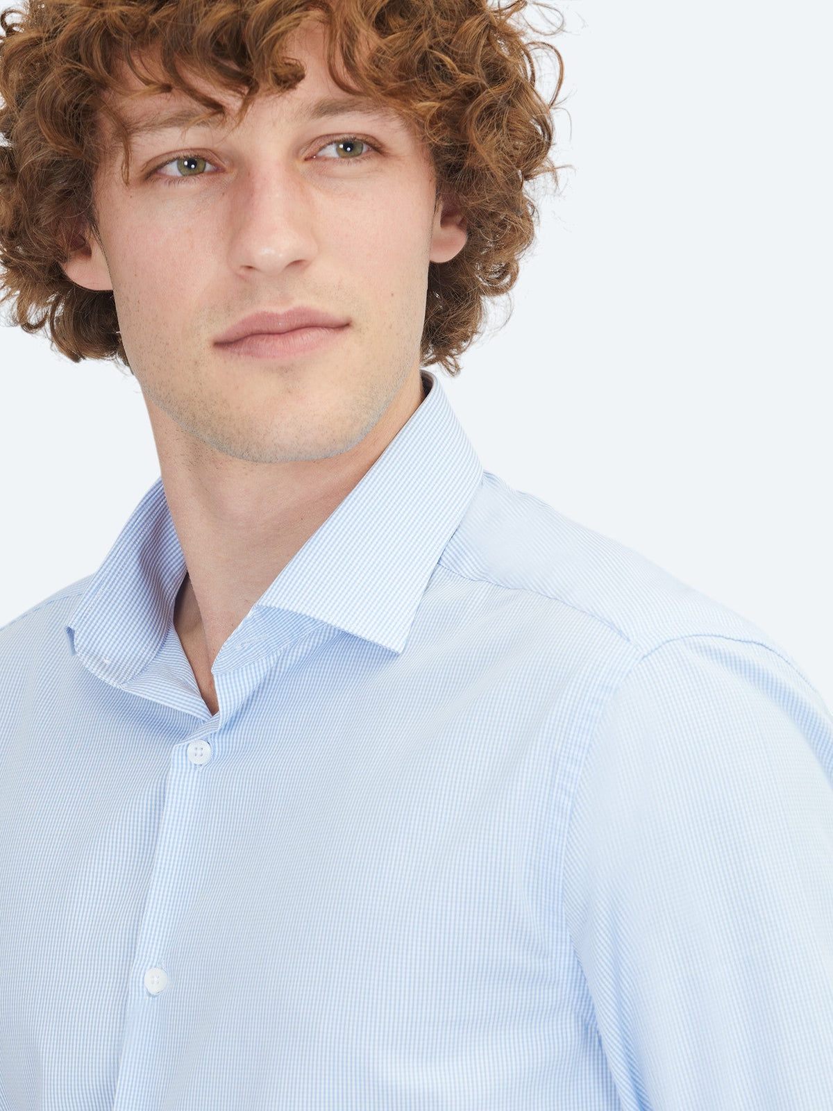 Blaues Regular Fit Weben Klassisches 100% Baumwollhemd