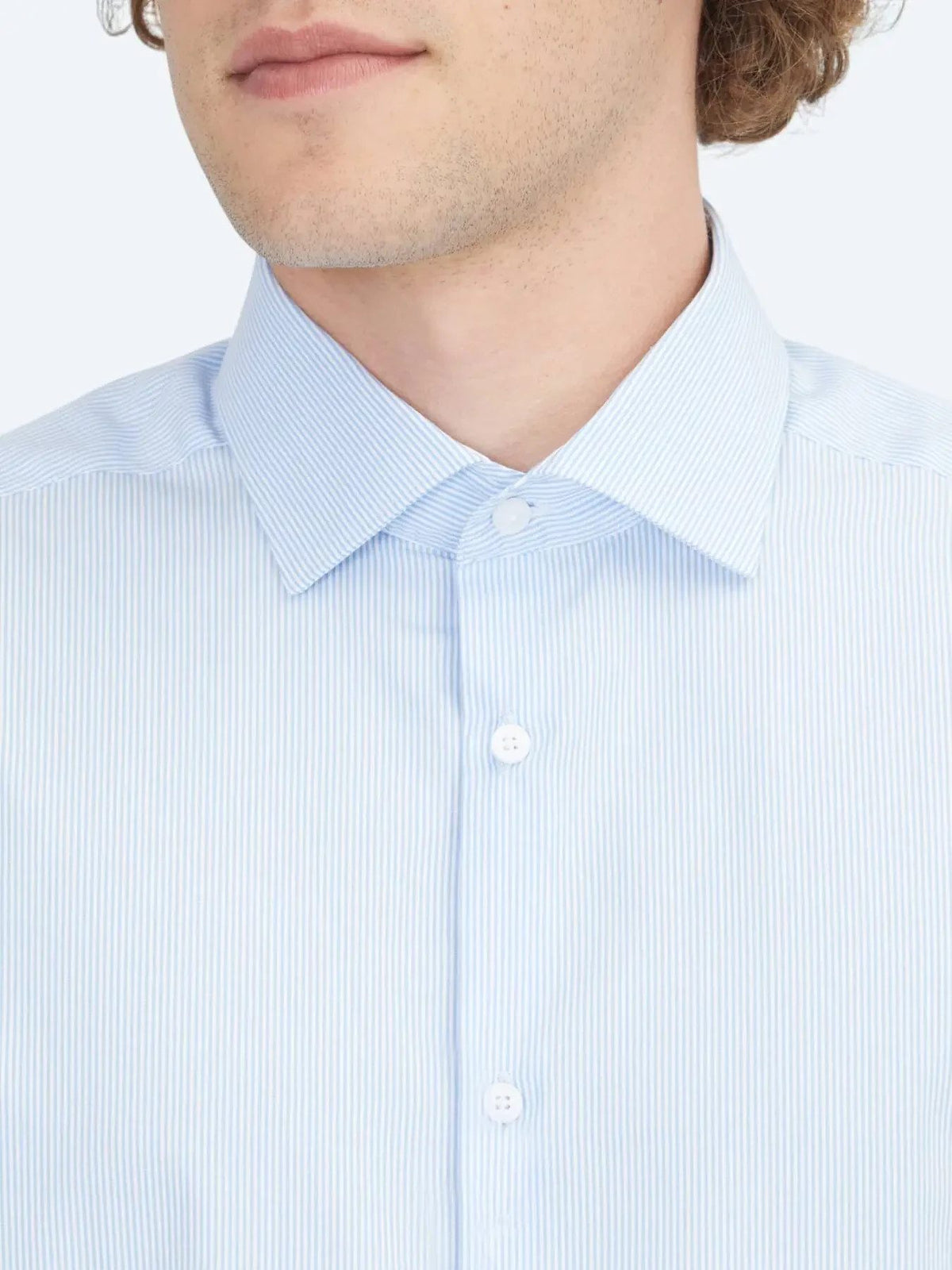 Blaues Regular Fit Weben Klassisches 100% Baumwollhemd