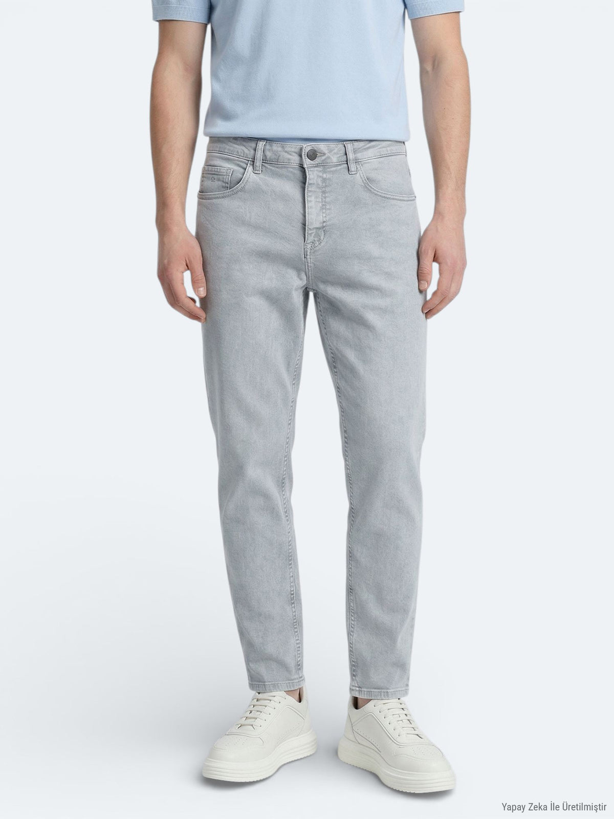 Blaue Slim Fit Denim Baumwollhose