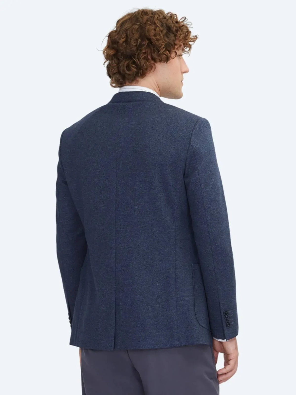 Blaue Gestreifte Modern Fit Jacke