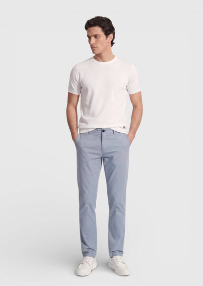 Blaue Webung Regular Fit Baumwollhose