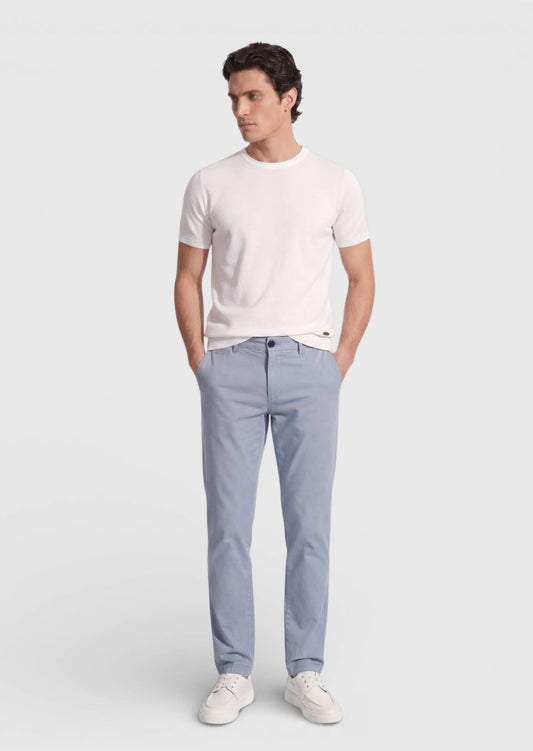 Blaue Webung Regular Fit Baumwollhose