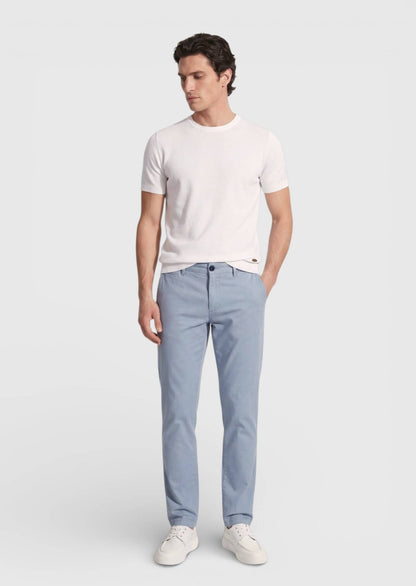 Blaue Webung Regular Fit Baumwollhose