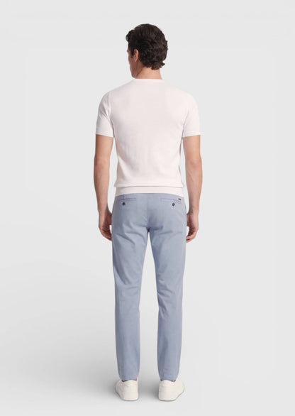 Blaue Webung Regular Fit Baumwollhose