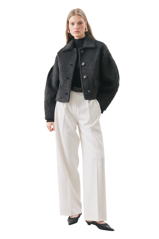 BOUCLE KURZMANTEL SCHWARZ