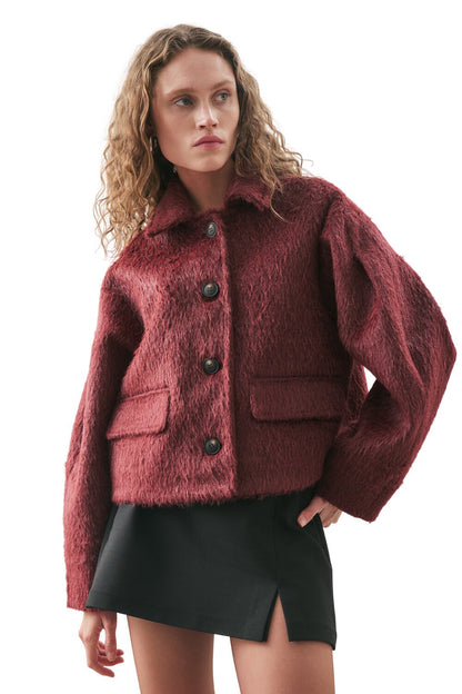 BOUCLE KURZMANTEL SCHWARZ