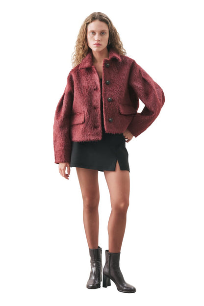 BOUCLE KURZMANTEL SCHWARZ