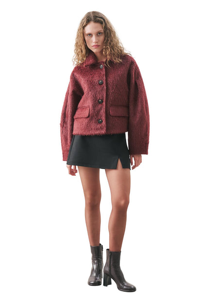BOUCLE KURZMANTEL SCHWARZ