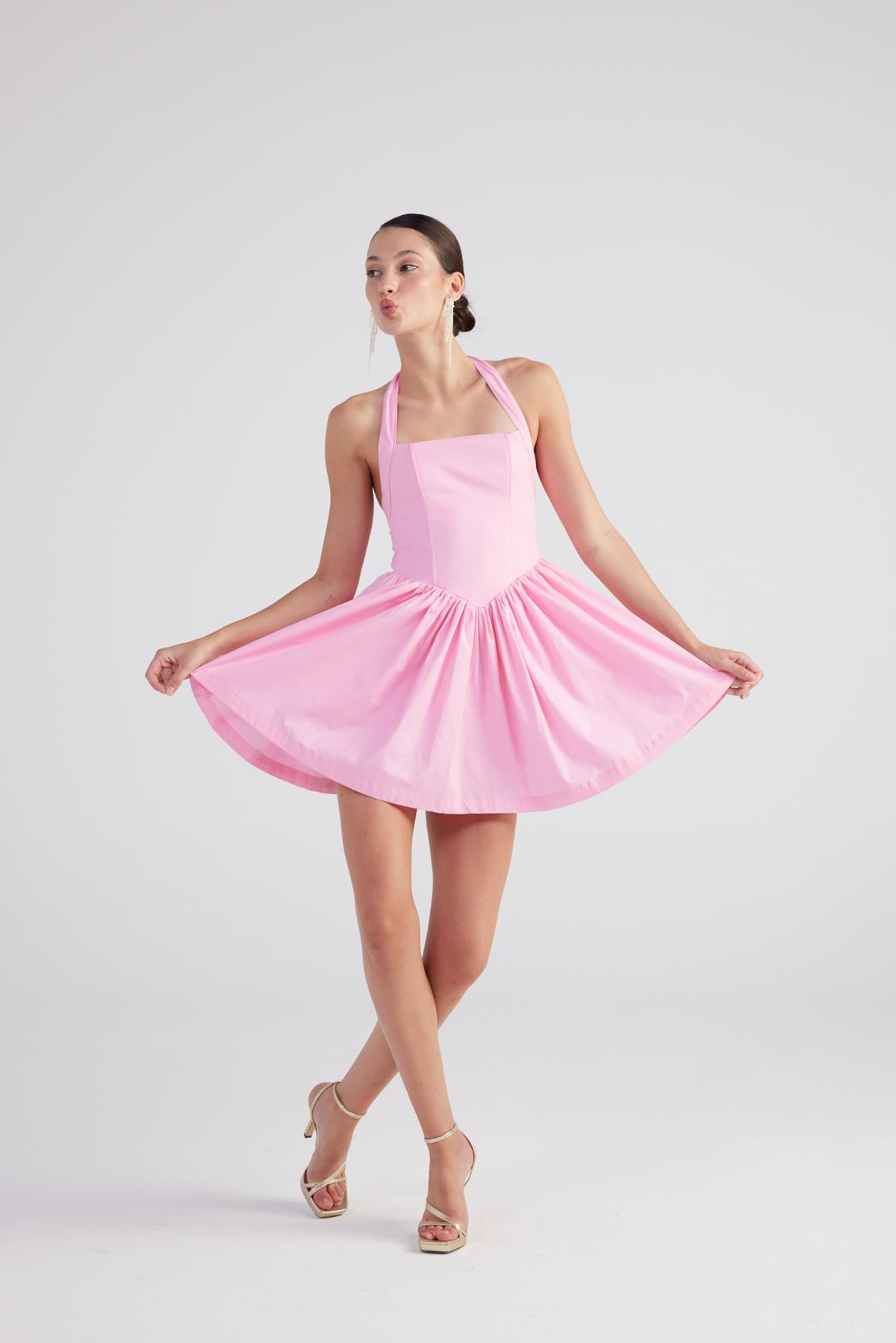 Mini Teresa Kleid mit abnehmbaren Trägern
