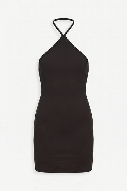 Krawattenhals Mini Kleid