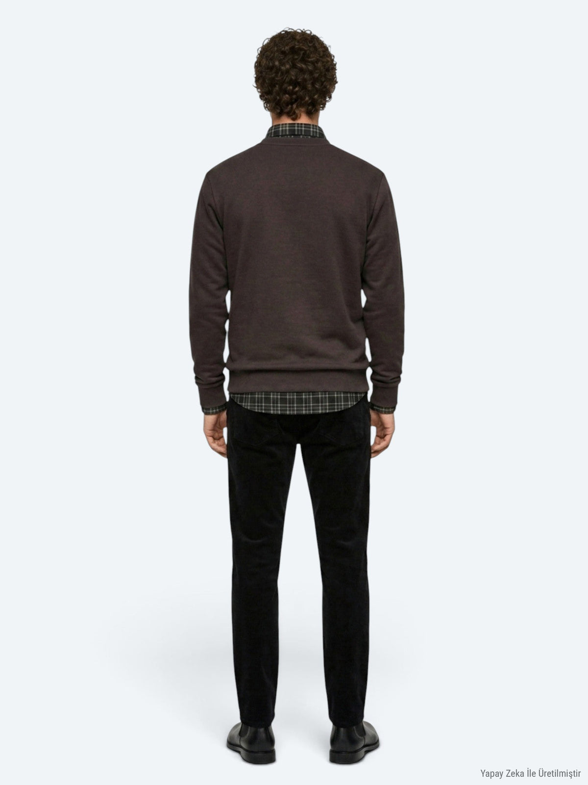Brauner Rundhalsausschnitt Pullover