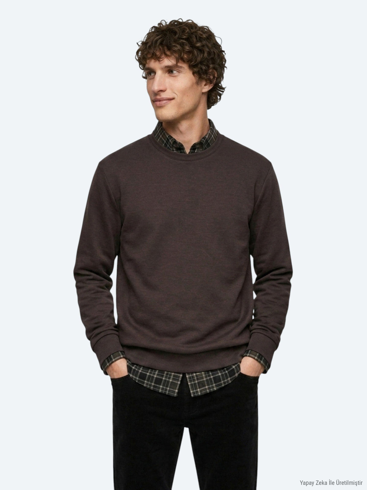 KİP Brauner Rundhalsausschnitt Pullover Brown