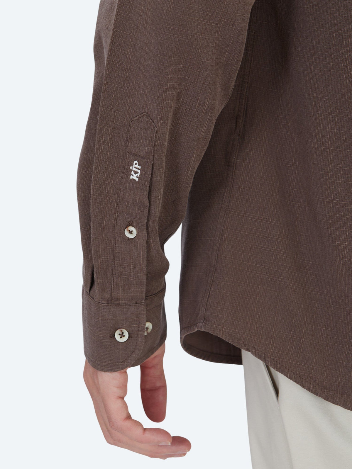 Braun Regular Fit Casual Baumwollhemd