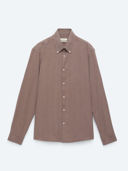 Braun Regular Fit Casual Baumwollhemd