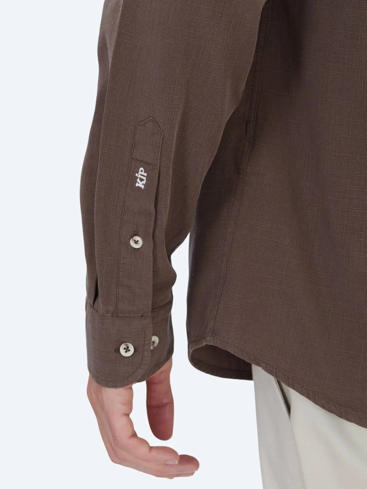 Braun Regular Fit Casual Baumwollhemd