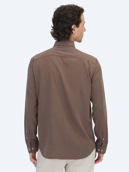 Braun Regular Fit Casual Baumwollhemd