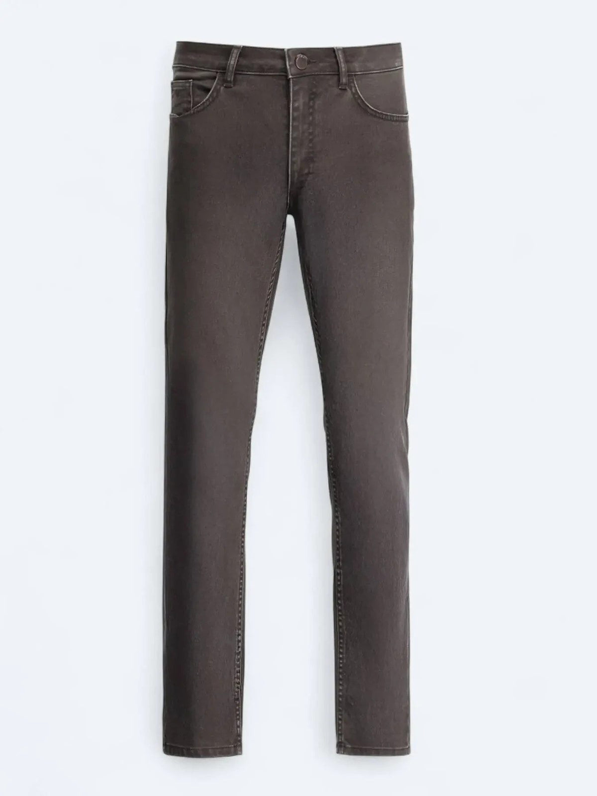 Braune Velours Slim Fit Jeans aus Baumwolle