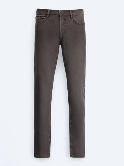 Braune Velours Slim Fit Jeans aus Baumwolle