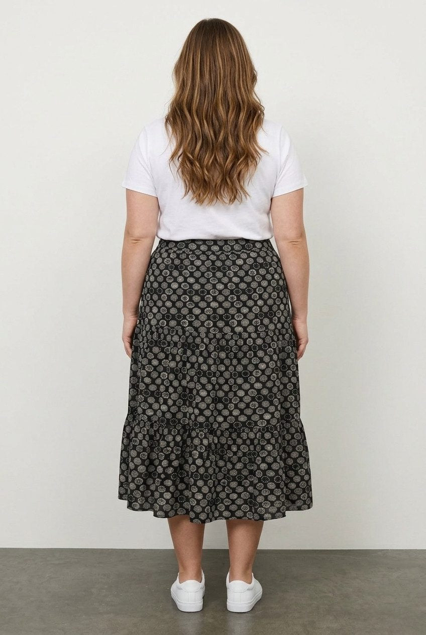 Plus Size Elastischer Faltenrock