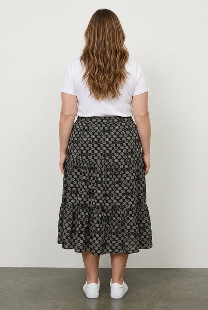 Plus Size Elastischer Faltenrock