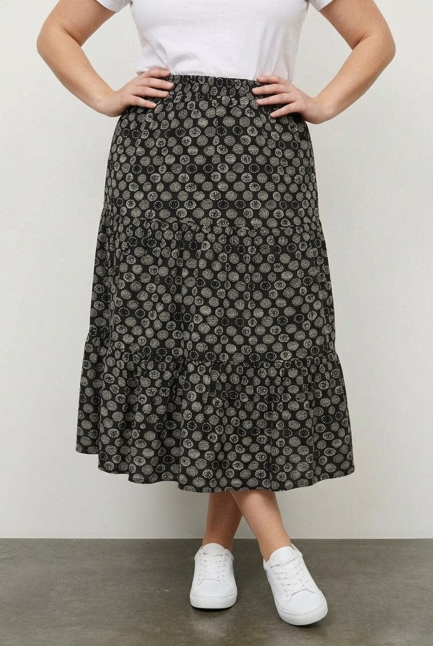 Plus Size Elastischer Faltenrock