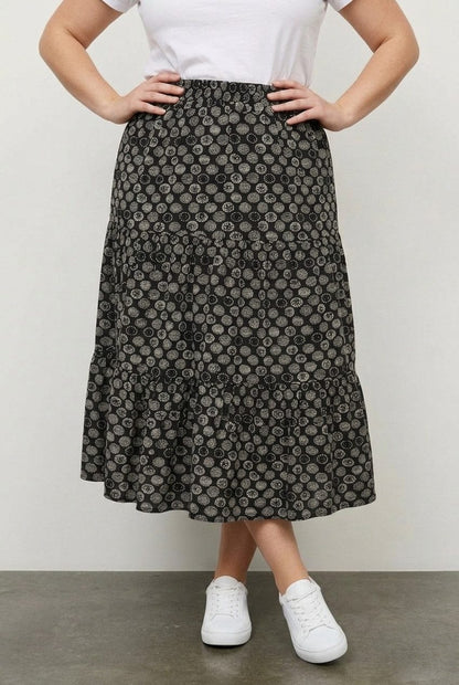 Plus Size Elastischer Faltenrock