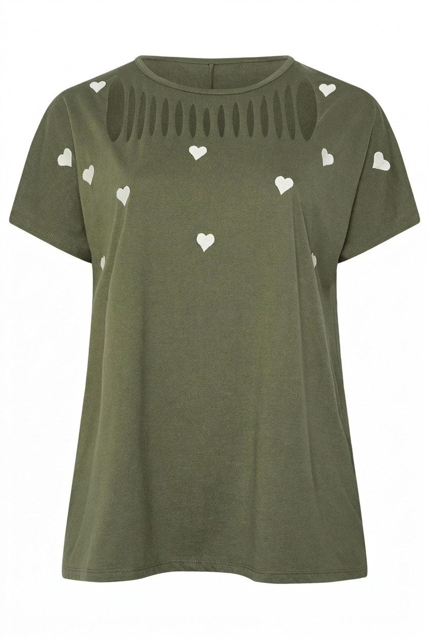 Plus Size Kurzarm T-Shirt mit Ausschnitt