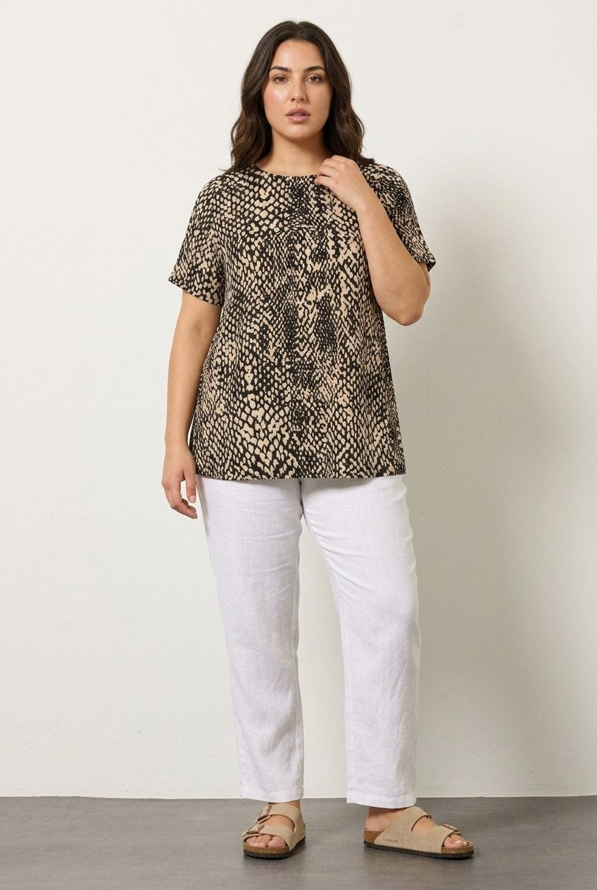 Edel Leopardenmuster T-Shirt in Übergröße