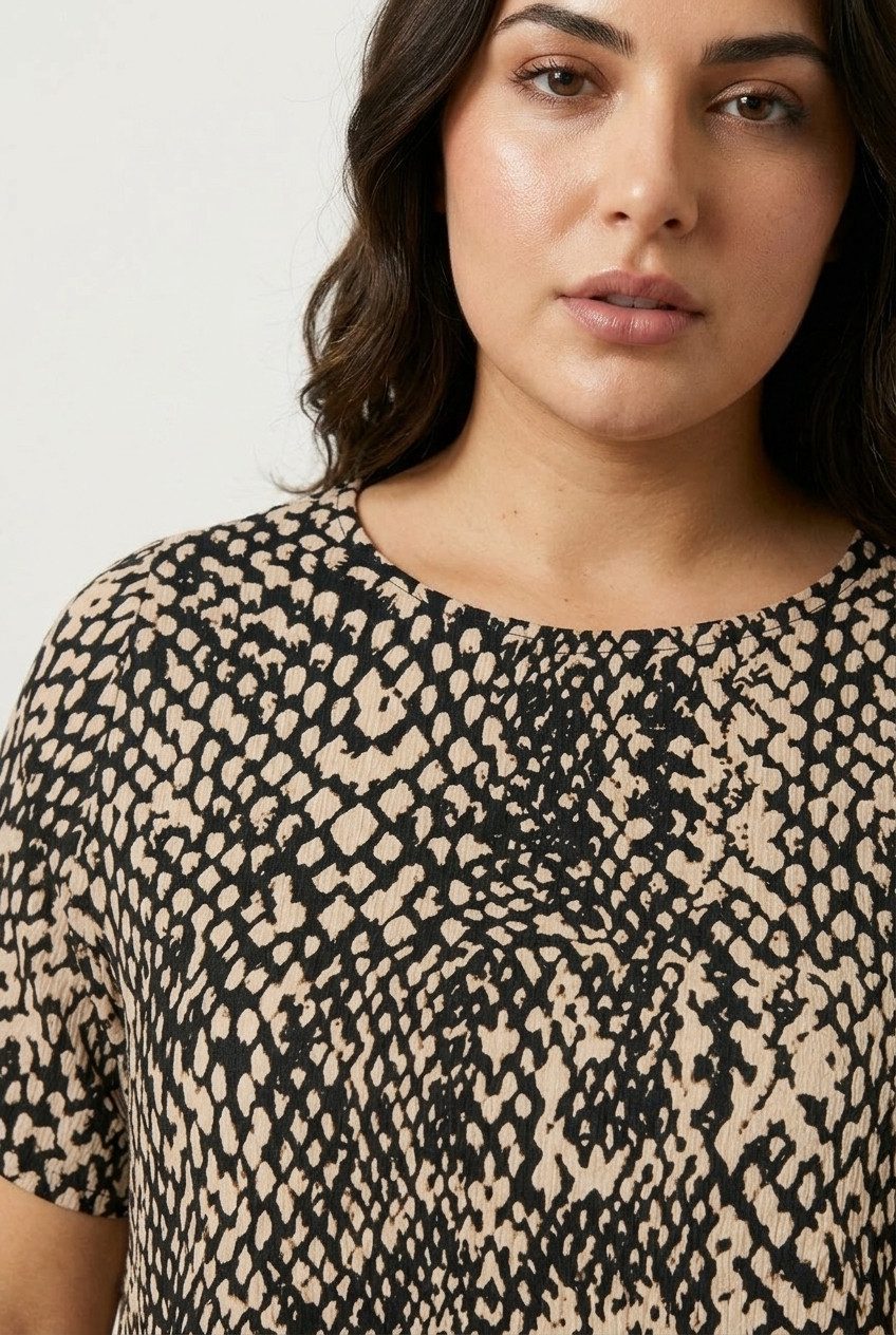 Edel Leopardenmuster T-Shirt in Übergröße