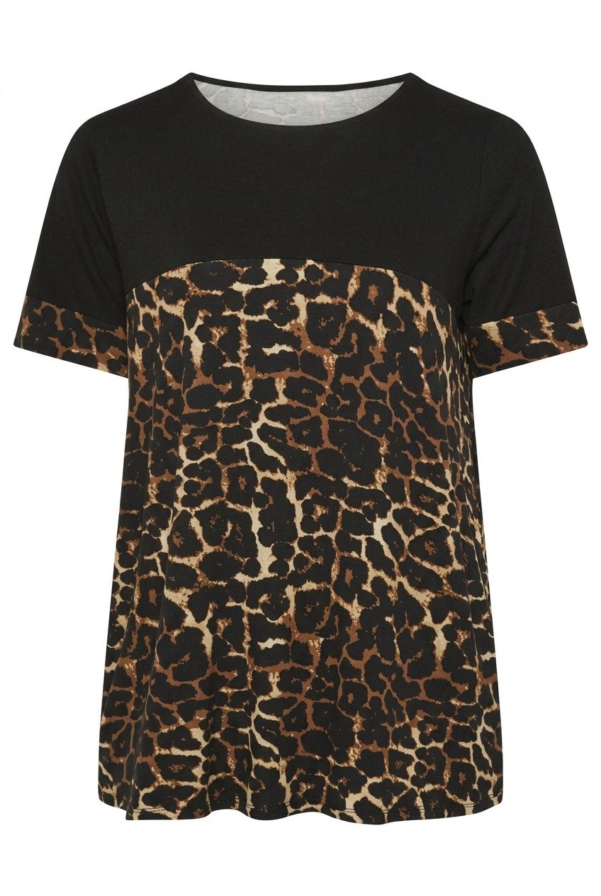 Große Größen Leopardenmuster T-Shirt