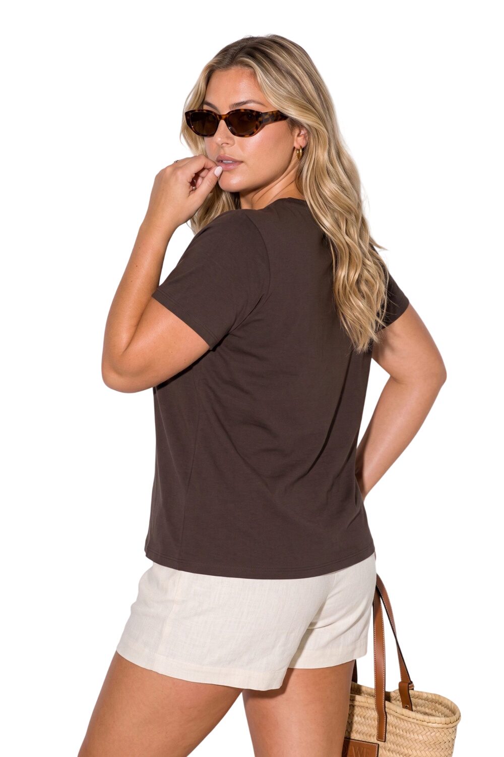 Übergrößen Baumwoll Rundhals T-Shirt