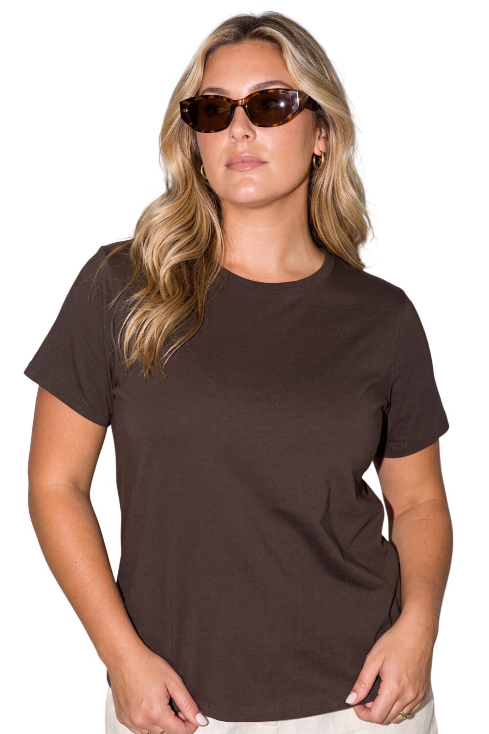 Übergrößen Baumwoll Rundhals T-Shirt