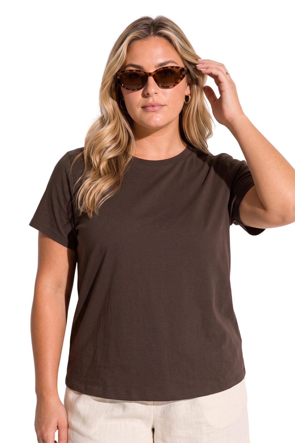 Übergrößen Baumwoll Rundhals T-Shirt
