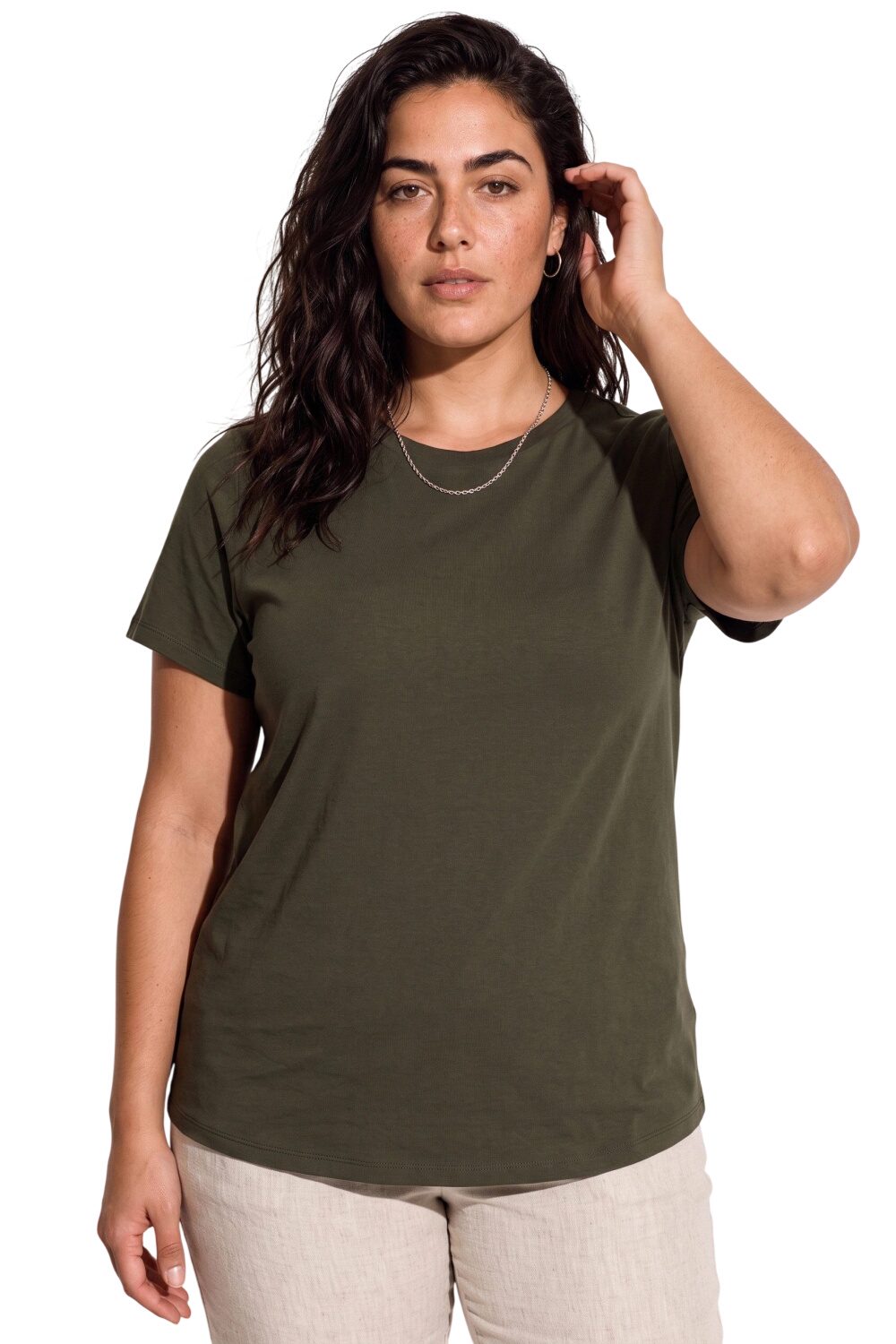 Übergrößen Baumwoll Rundhals T-Shirt
