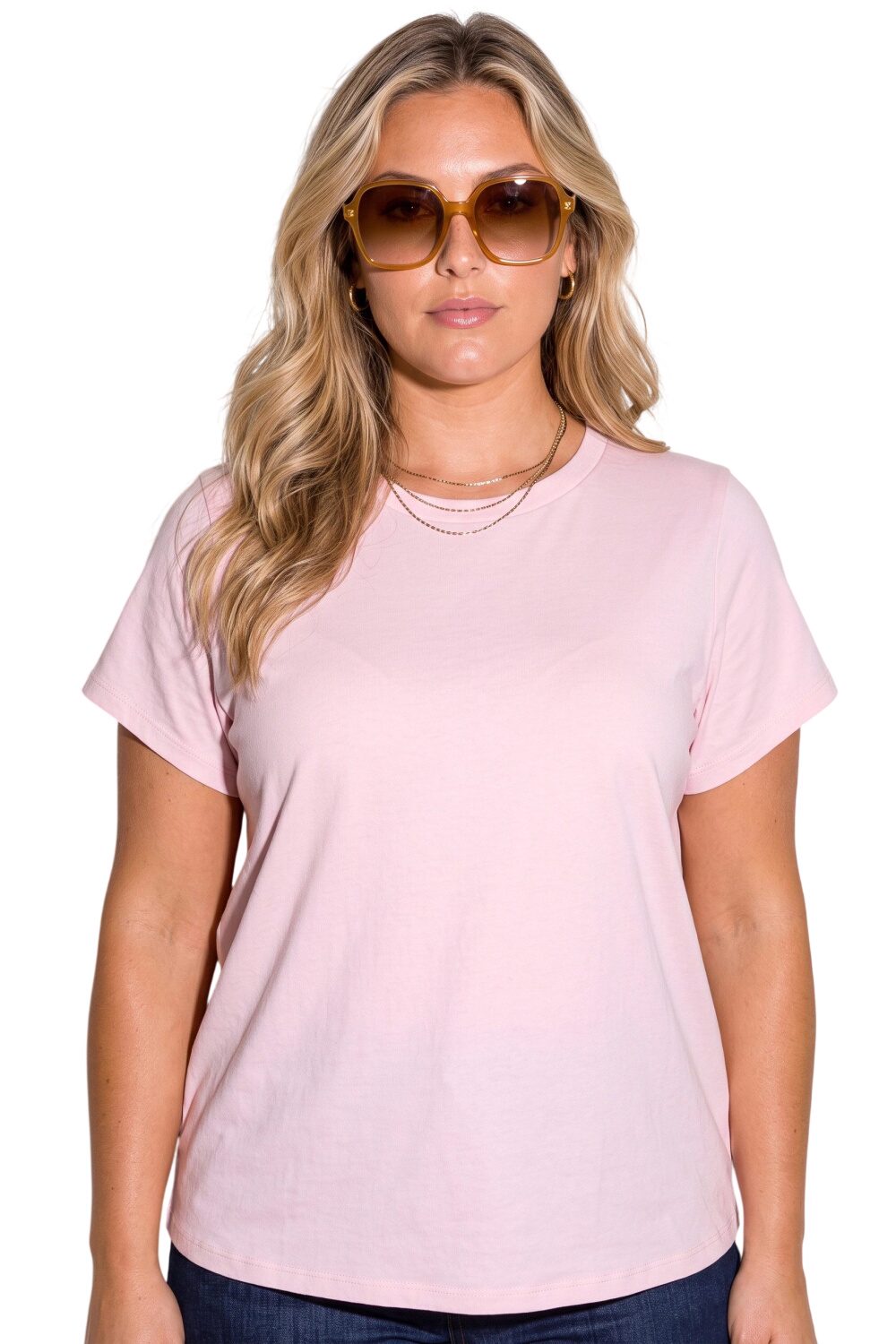 Übergrößen Baumwoll Rundhals T-Shirt