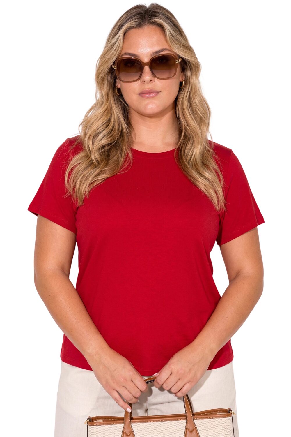 Übergrößen Baumwoll Rundhals T-Shirt