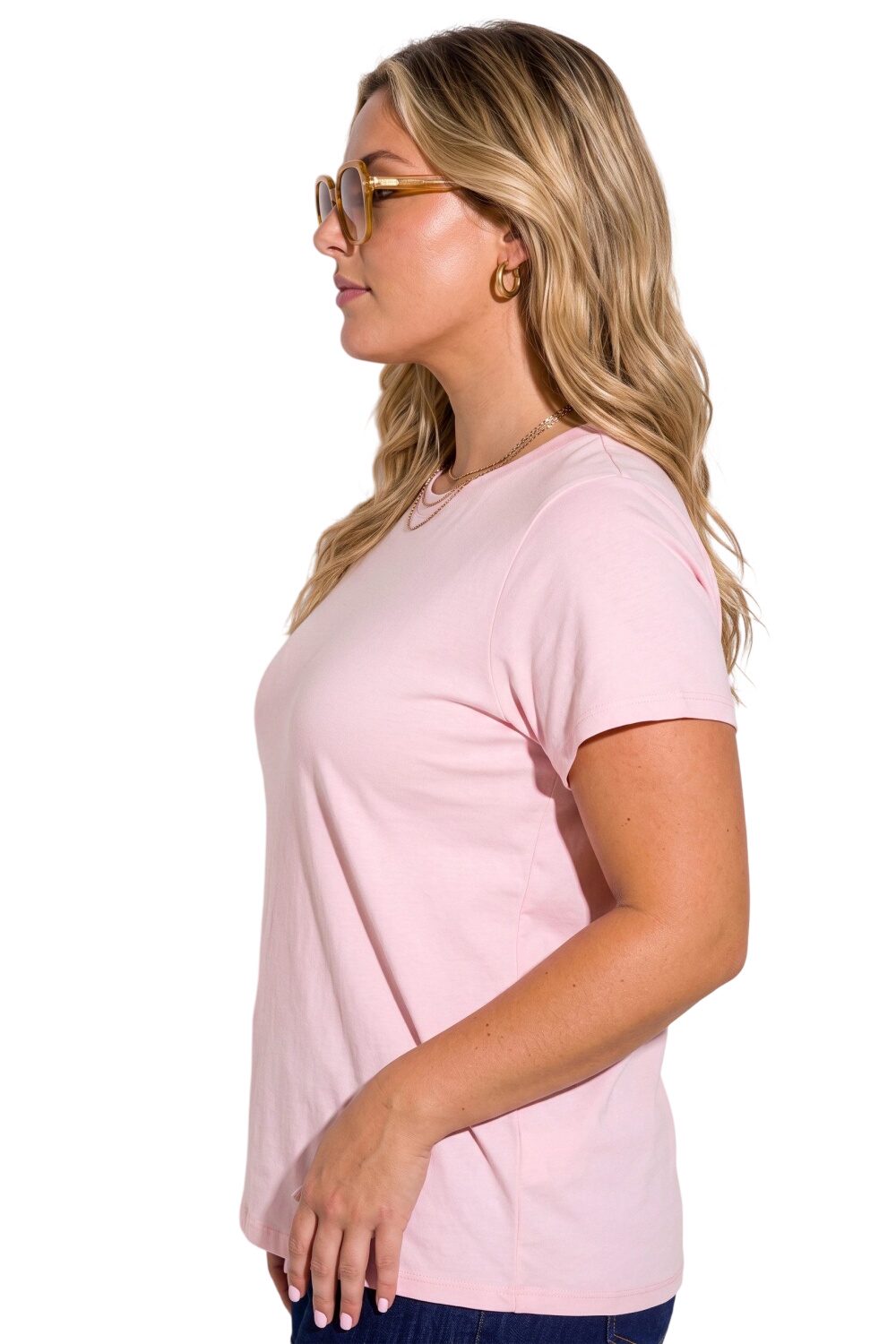 Übergrößen Baumwoll Rundhals T-Shirt