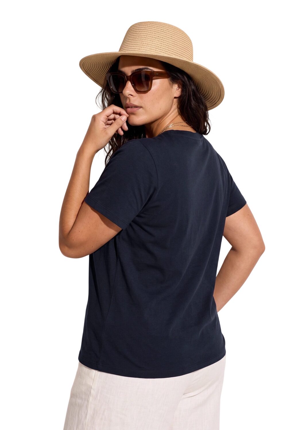 Übergrößen Baumwoll Rundhals T-Shirt