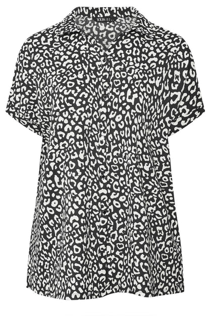 Plus Size Loose Fit Gemustertes Hemd