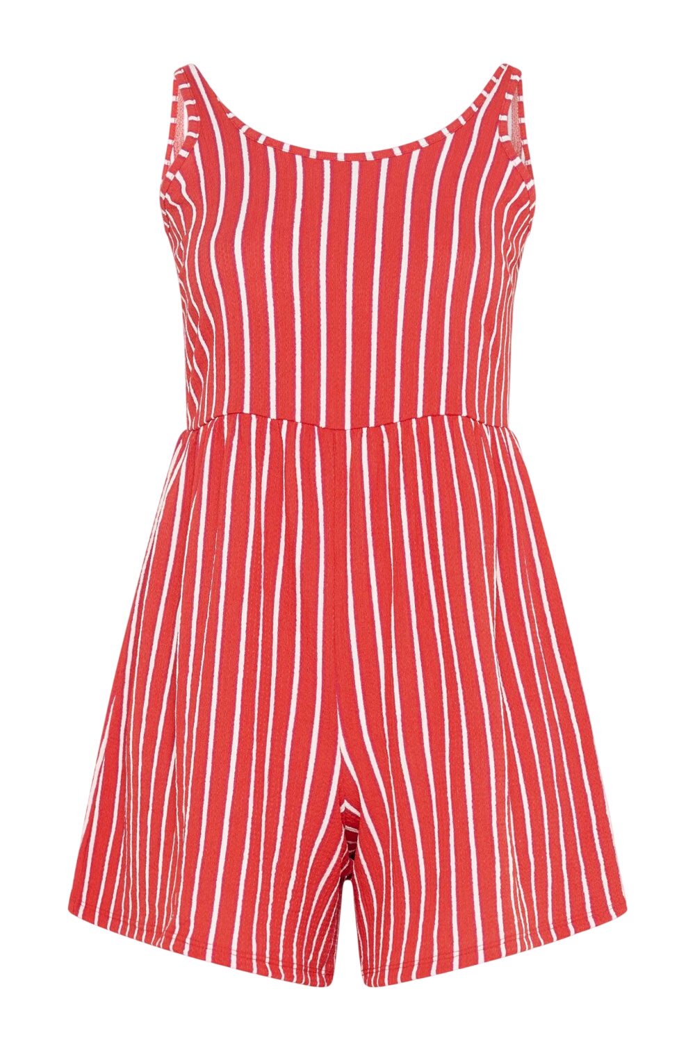 Plus Size Gestreifter Mini-Overall