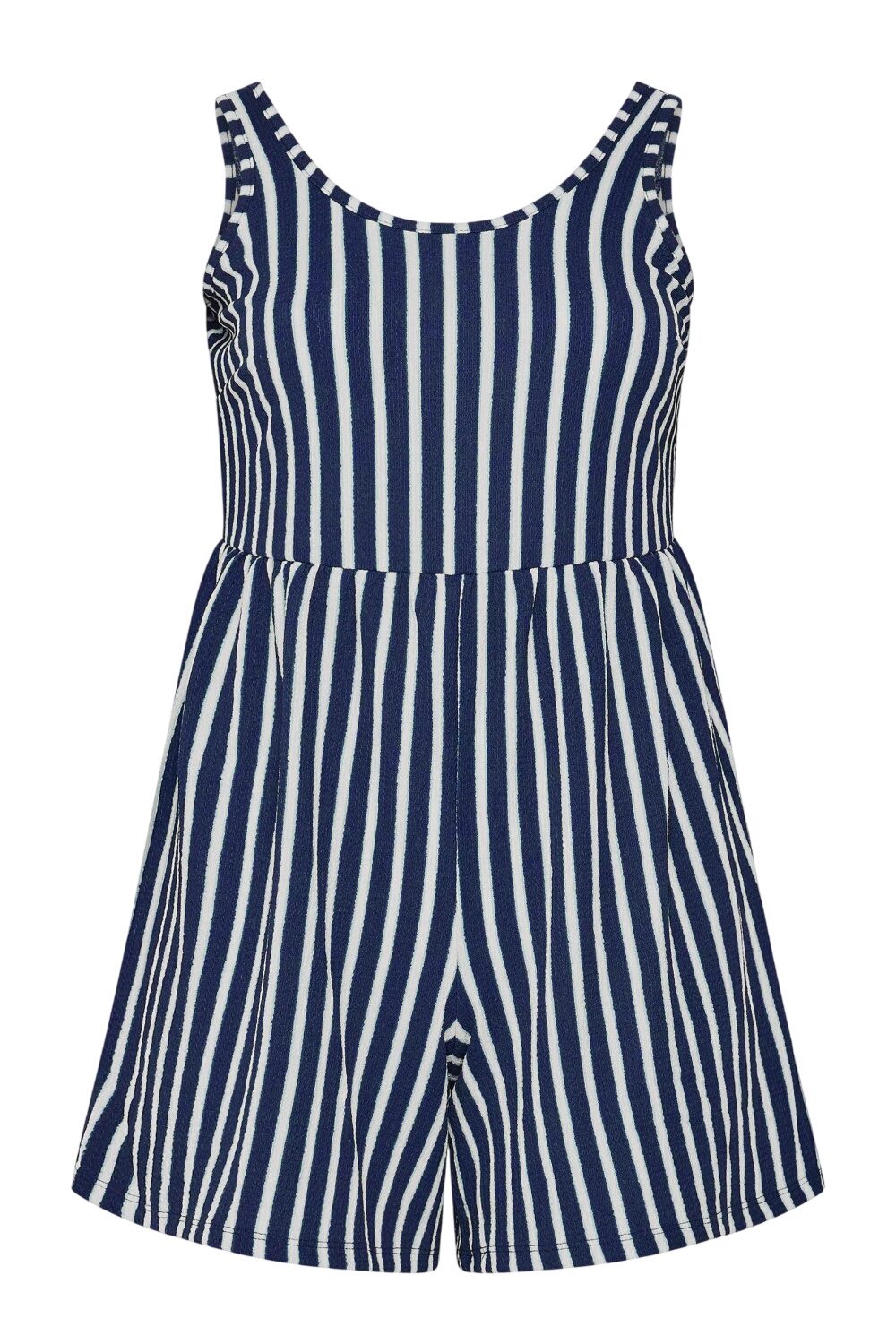 Plus Size Gestreifter Mini-Overall