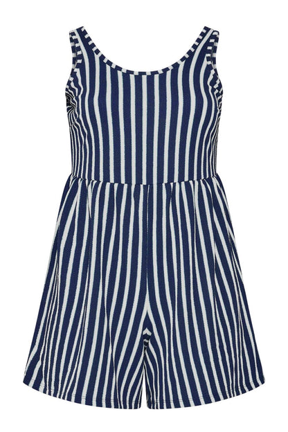 Plus Size Gestreifter Mini-Overall