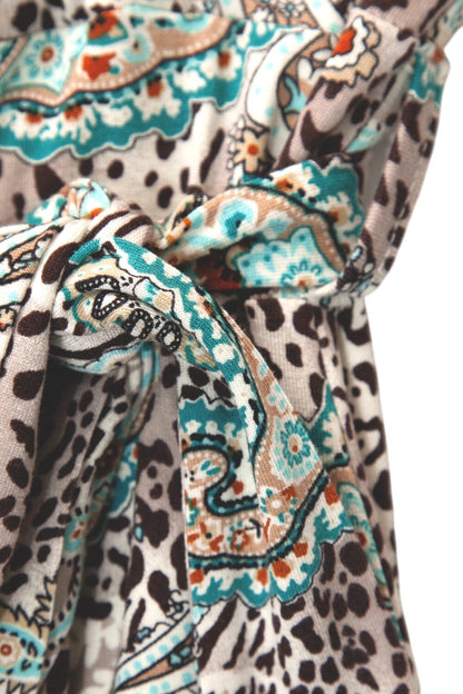 Plus Size Gemustertes V-Ausschnitt Maxikleid