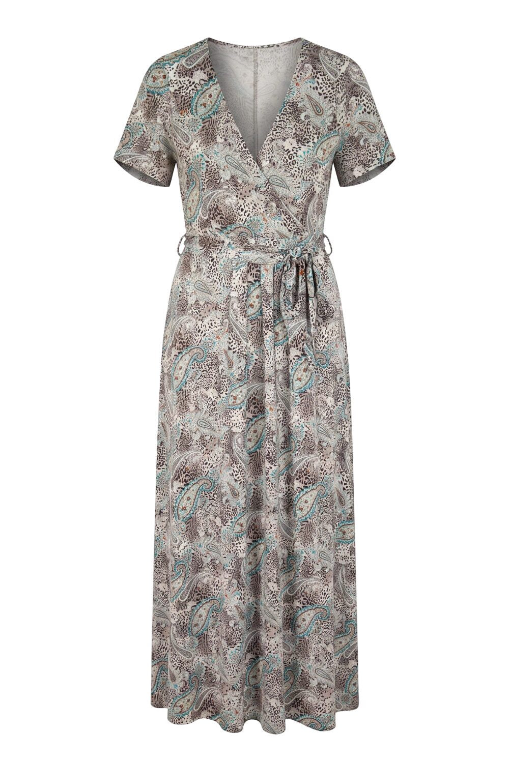Plus Size Gemustertes V-Ausschnitt Maxikleid