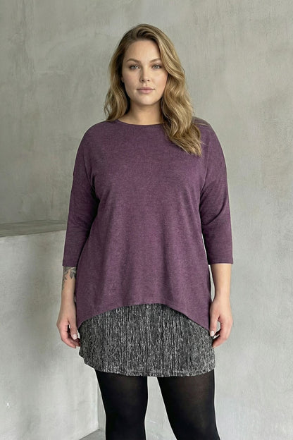 Rock in Übergröße mit Tülldetails, langärmelige, dünne Bluse