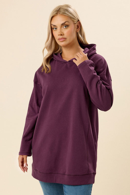 Kapuzenpullover mit langen Ärmeln in Übergröße