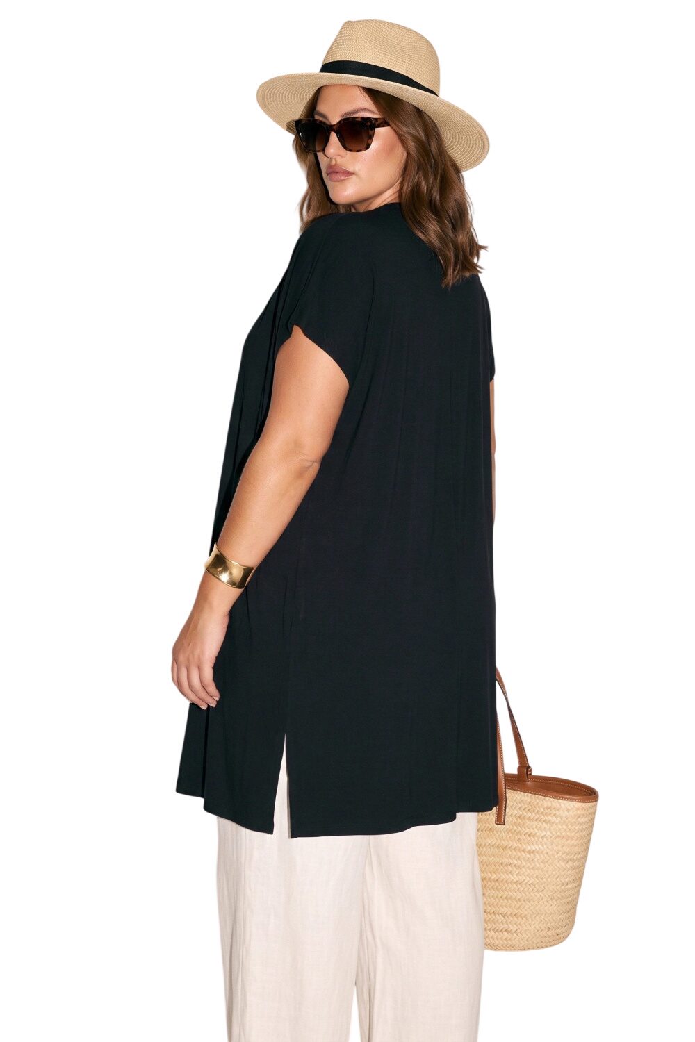 Plus Size Kurzarm Cardigan