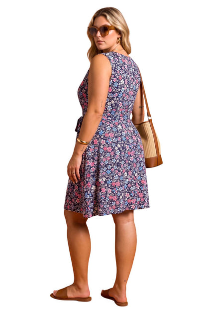 Plus Size Wickelkleid mit Taschen