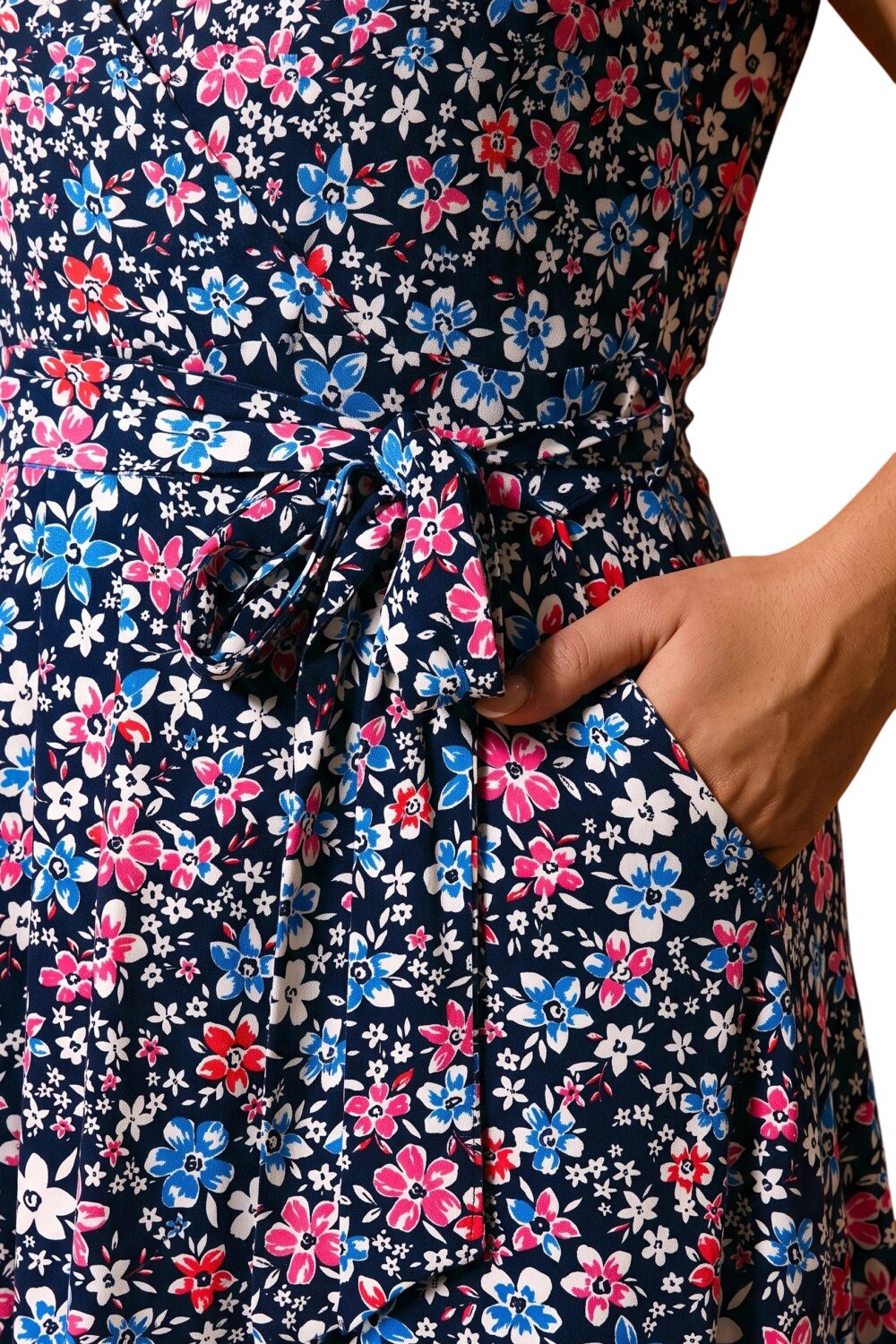Plus Size Wickelkleid mit Taschen